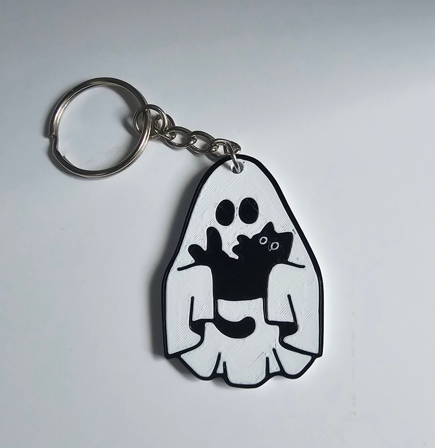 Ghost with Cat keyring