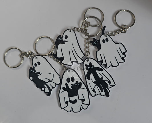 Ghost with Cat keyring